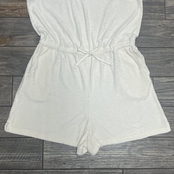 Old Navy Terry Shorts Romper Womens Large One Piece Romper Tank Drawstring Waist - Picture 3 of 13